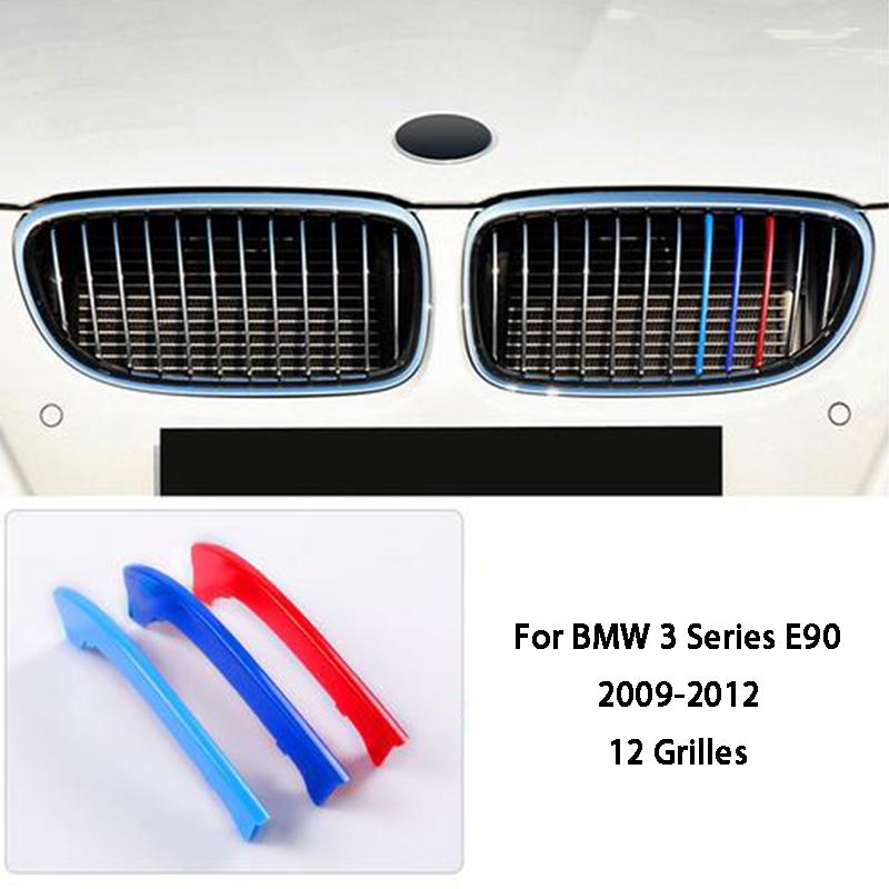 3 Color Car Front Grille Cover Bumper Stripe Stickers For BMW X1 X3 X4 X5 X6 F25 F26 F48 G01 G02 G20 G28 Car Styling Accessories