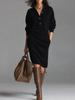 Autumn/Winter Women's Long Knitted Sweater Dress - Over-the-Knee, Loose Fit, Solid Color, Tall-Person Style