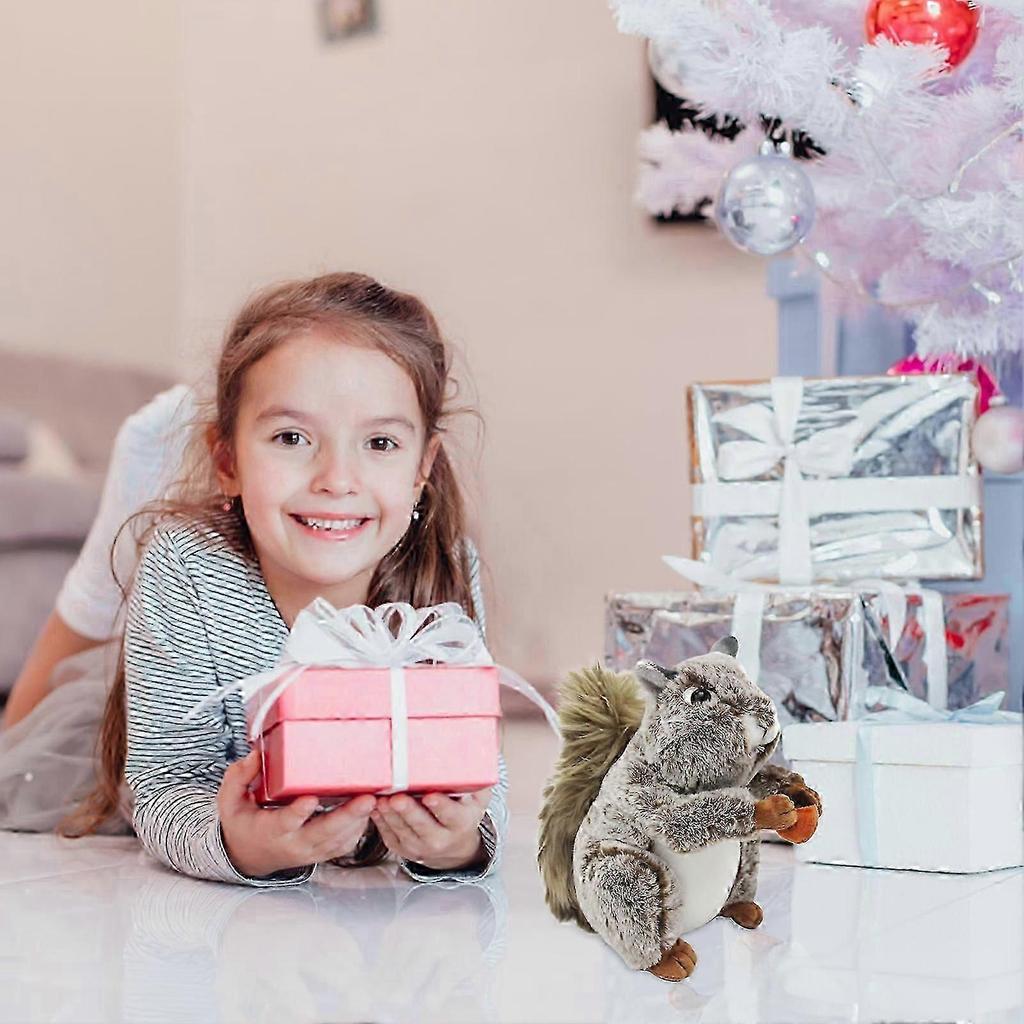 Eichhörnchen Plüschtiere Ultraweich Niedliches Eichhörnchen Stofftier Plüschtier für Kinder Geburtstag Jungen Mädchen Babys Schlafenszeit Geschenk