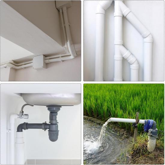 3pcs 5/8" X 0.8" PVC Pipe 24" Plastic Rigid Tubing Round High Impact Drain Pipe, [for Greenhouse Garden Home HVAC Plumbing] - 16x20mm / White
