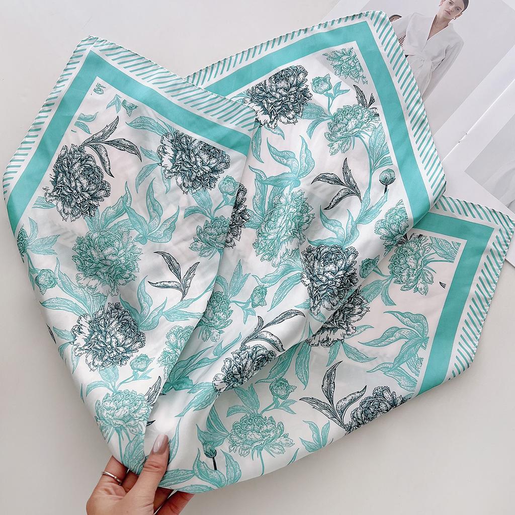 1116 spring new literary and artistic small square scarf women's versatile decoration matching shirt fashion high-end simulation silk scarf