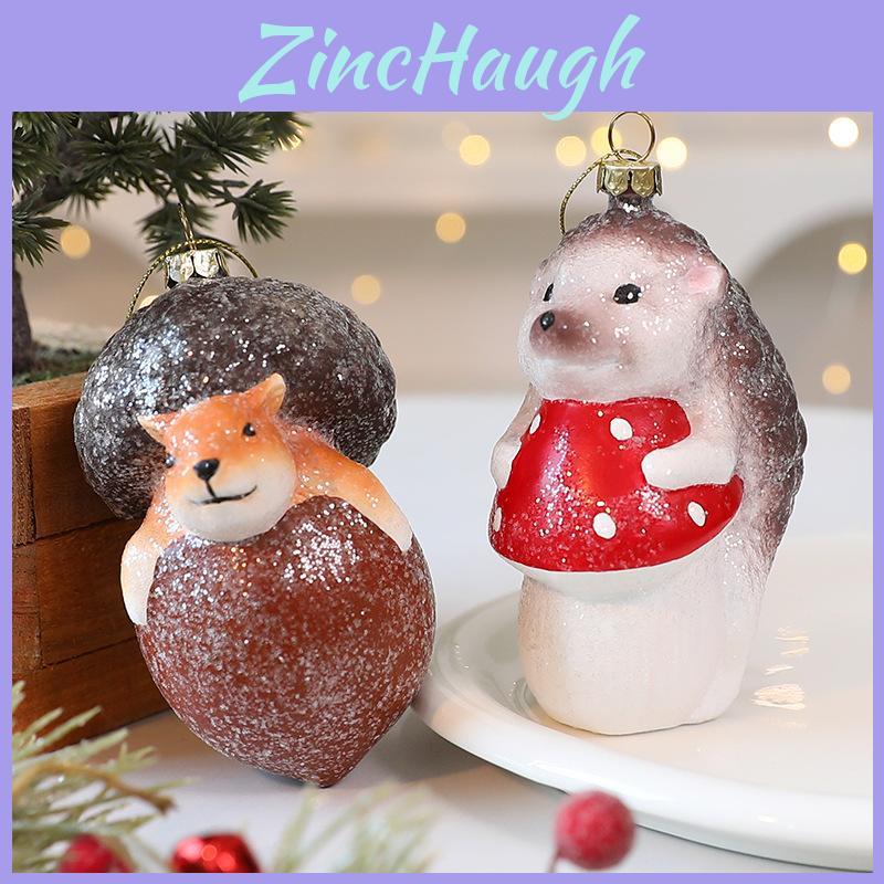 Christmas Tree Decor Squirrel Hedgehog Theme Plastic Ornament For Holiday Celebration