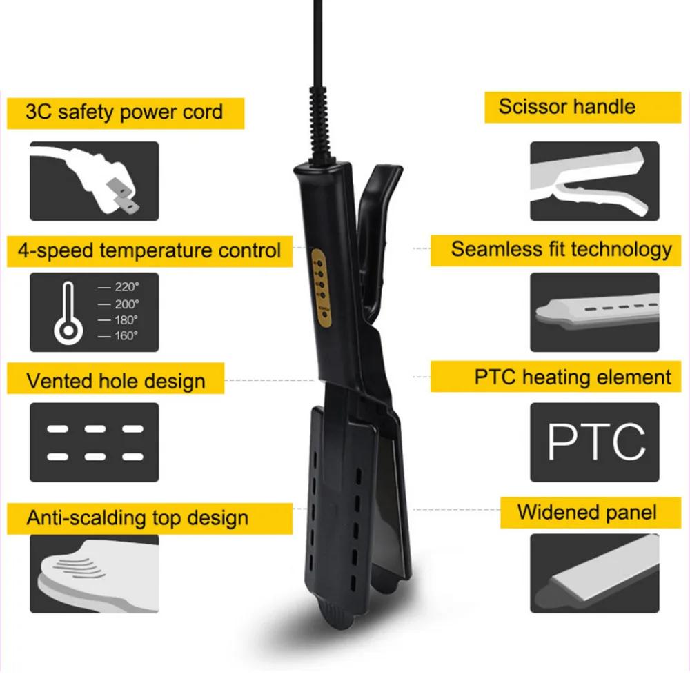 Hair Straightener Four-gear Temperature Adjustment Ceramic Tourmaline Ionic Flat Iron Widen Panel Professional Styling Tool Comb