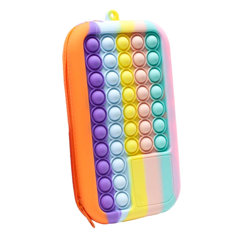 Push Bubble Pencil Pen Case Sensory Silicone Toy Stationery Storage Bag Decompression Toy for Kids Students Gifts