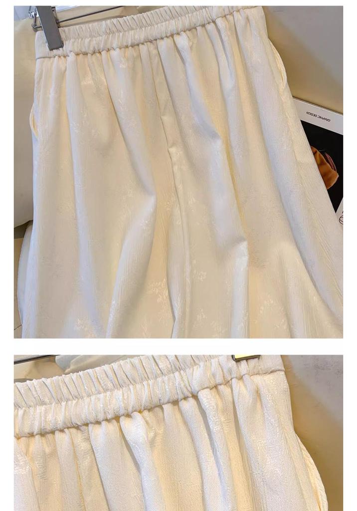 Summer Clearance: Women's Chinese Style High-Waisted Jacquard Midi Skirt - Slimming A-Line Pleated Design