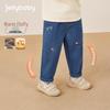 JELLYBABY Girls' Antibacterial Far Infrared Plush Lined Denim Pants