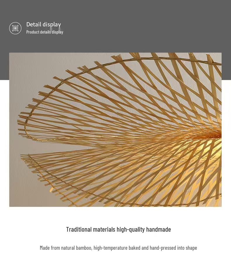 Japanese Style Bamboo Woven Pendant Light for Restaurant, Hotel, B&B, and Hallway Decor