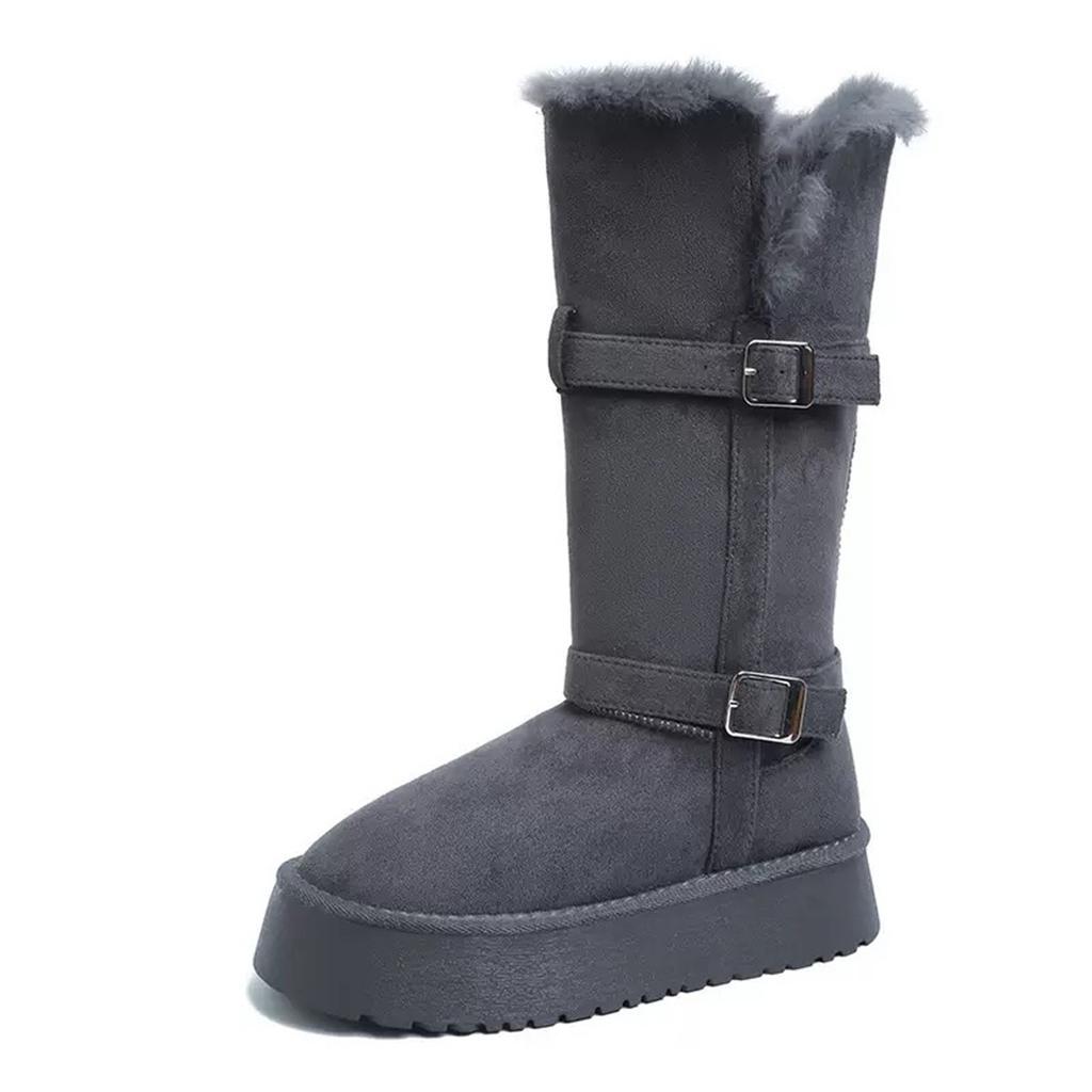 Women's soft elastic cold warm padded snow boots thick bottom heightening non-slip wear outdoor leisure sports long cotton boots