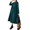 2025 Spring Clothing New Loose Age Reduction Warm Grinding Comfortable and Thin Medium and Long Sleeved Dress