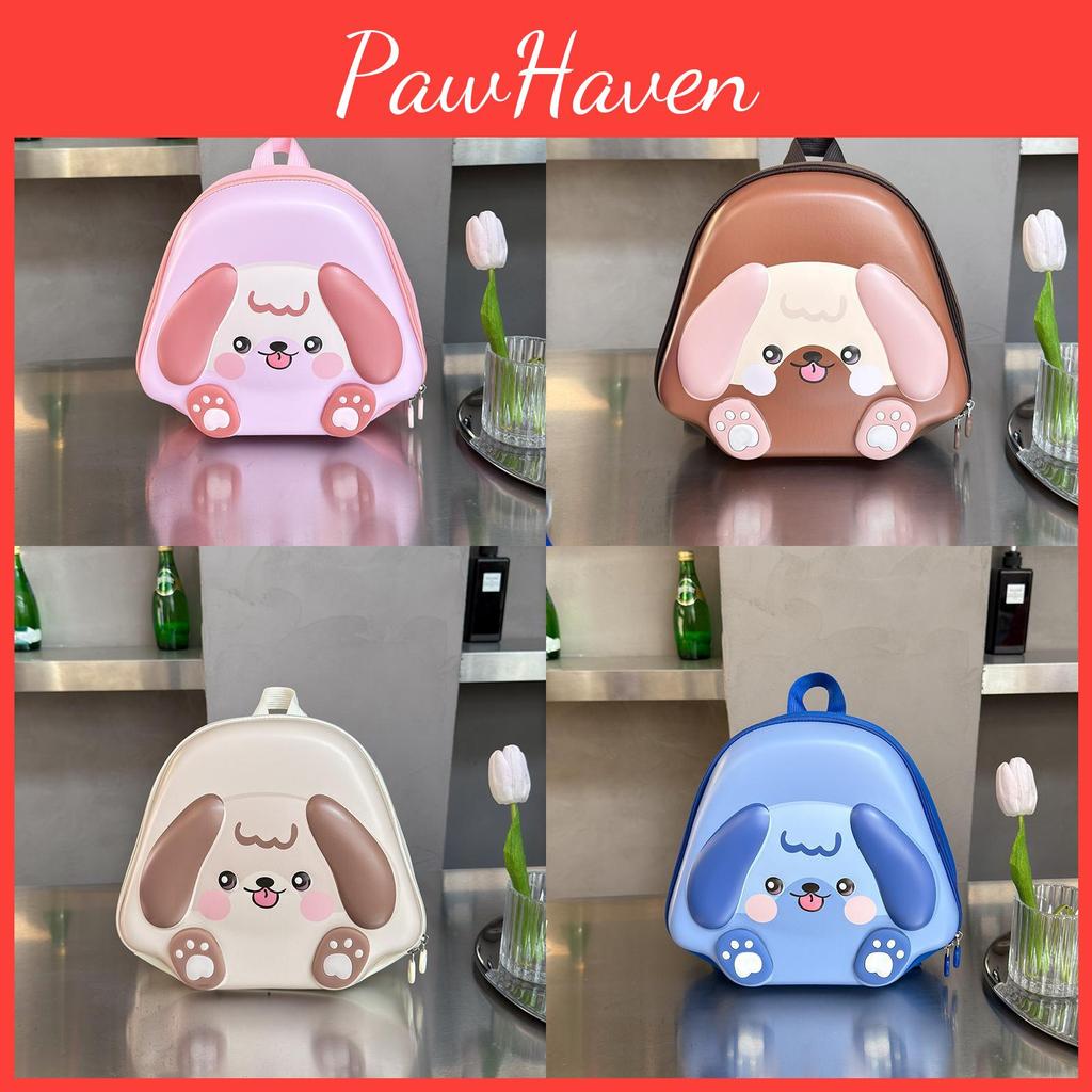 Playful And Lightweight Kids 3d Dog Backpack In Pink Brown Blue Purple For Use School
