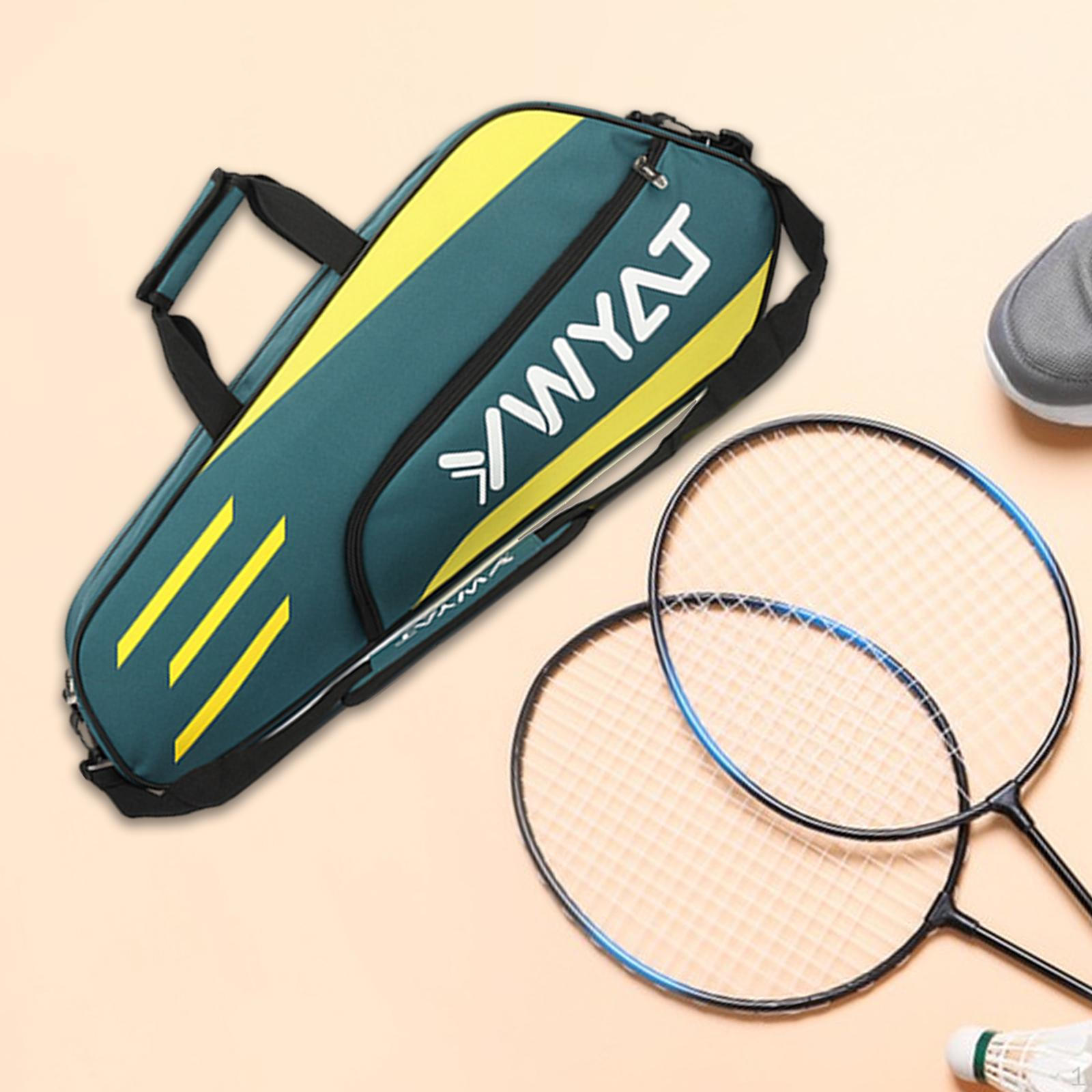 

Сумка для бадминтонной ракетки, чехол для ракетки, многофункциональная спортивная сумка для тенниса большой емкости Green Yellow