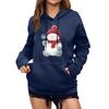 Women's Winter Christmas Printed Pullover Hooded Sweatshirt Fleece Long Sleeve Sweatshirt