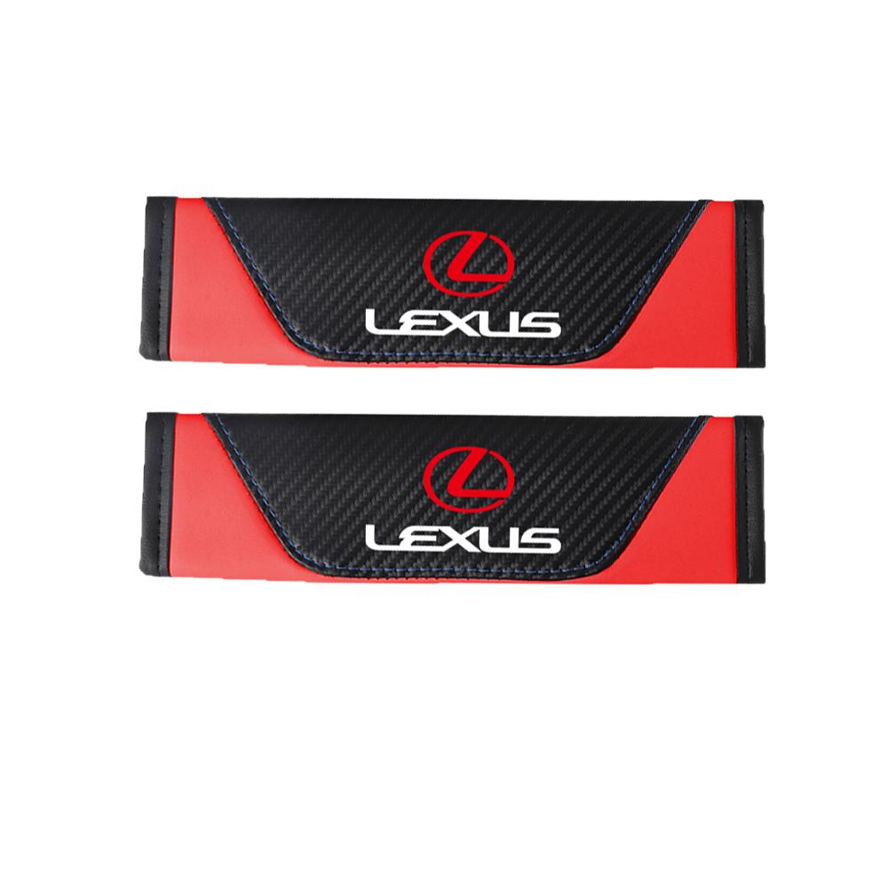 2Pcs Leather Car Cotton Seat Belt Pads Safety Shoulder Mat Accessories For Lexus LS LC IS350 ES300h ES300 IS250 IS220d NX350h RX