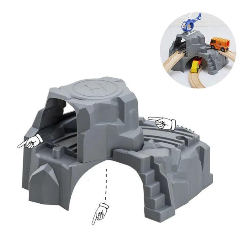 

Simulation Wooden Track Tunnel Railway Toys Wooden Track Train Toy For Children сірий
