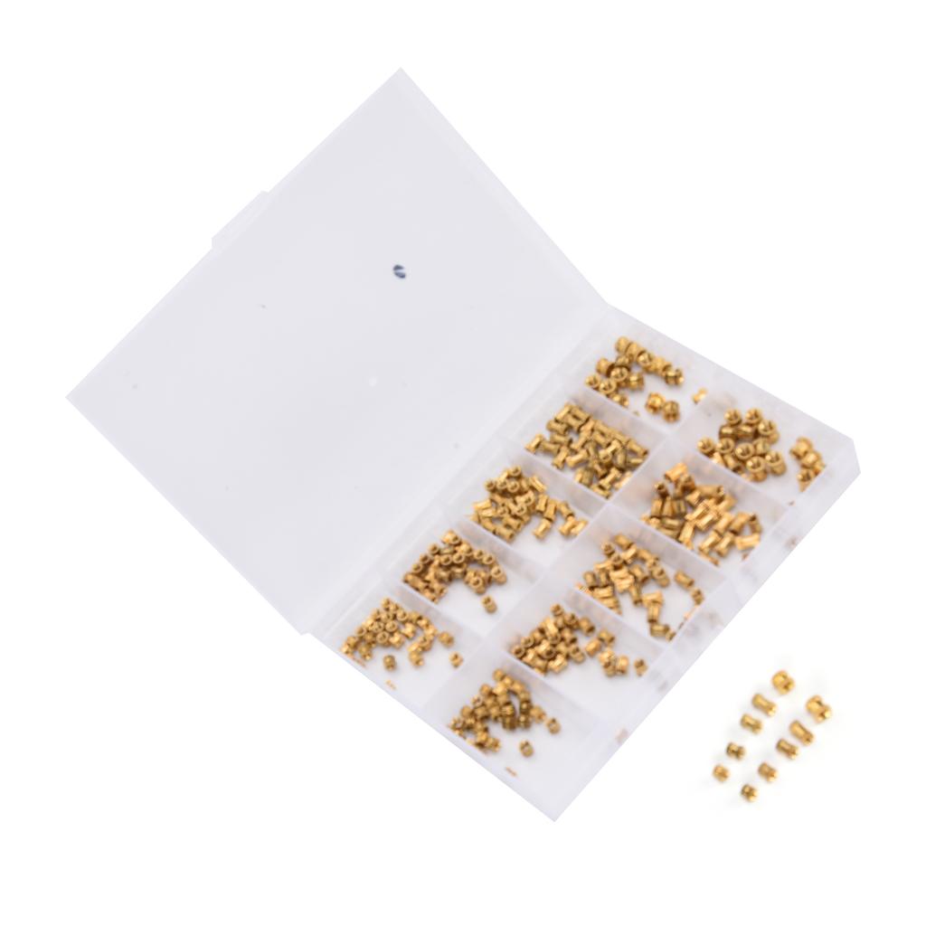 280Pcs Brass Knurled Nut Threaded Insert Embedment Fasteners M2 M2.5 M3 Assortment Kit