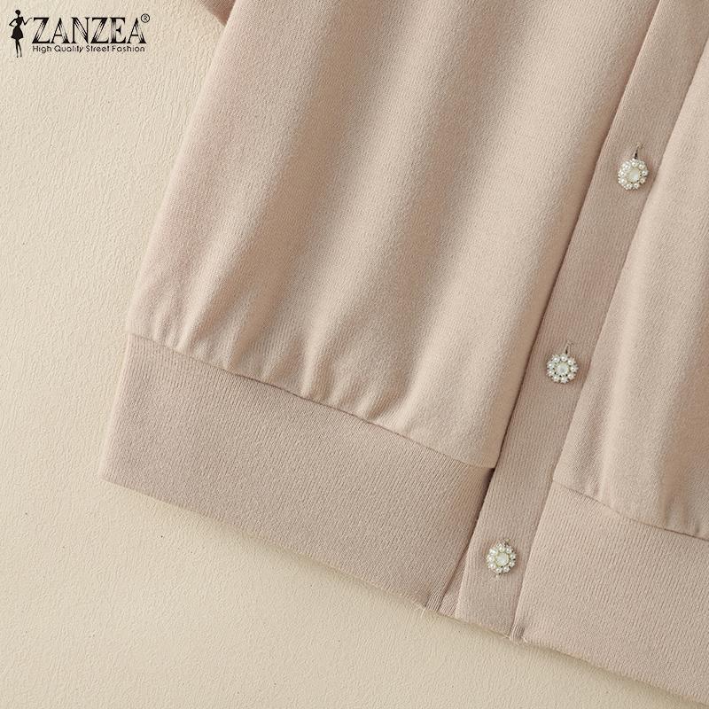 ZANZEA Women Casual V-Neck Solid Color Short Sleeve Blouse