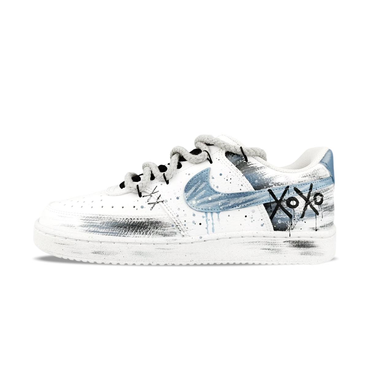 

Nike Court Vision 1 BNK Ink Splatter Graffiti Abrasion Resistant Abrasion Resistant Low top Skateboard Shoes Unisex DH2987-101(Team40-) 44