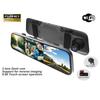10-inch 3-Lens Streaming Rearview Mirror with Front, Rear, and Interior HD Night Vision Driving Recorder.