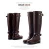 Women's Rain Boots Fashion High-Tube Rubber Boots PVC Rubber Galosh Designer Zip Waterproof Garden Work Boots Botas Lluvia Mujer