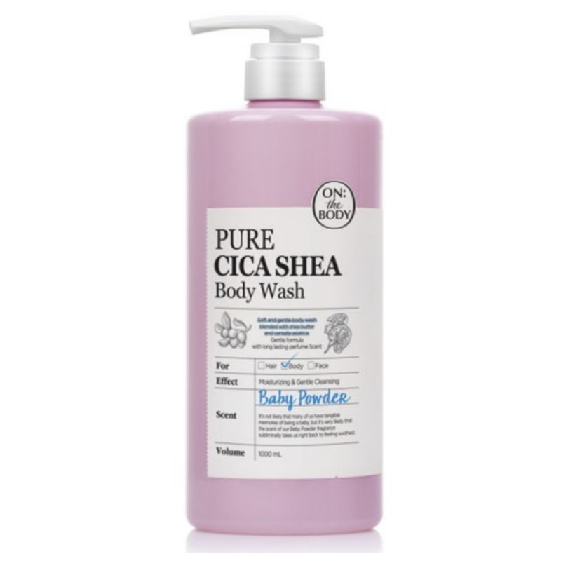 ON THE BODY Pure Cica Shea Body Wash 1L – Gentle Soothing & Moisturizing Body Cleanser