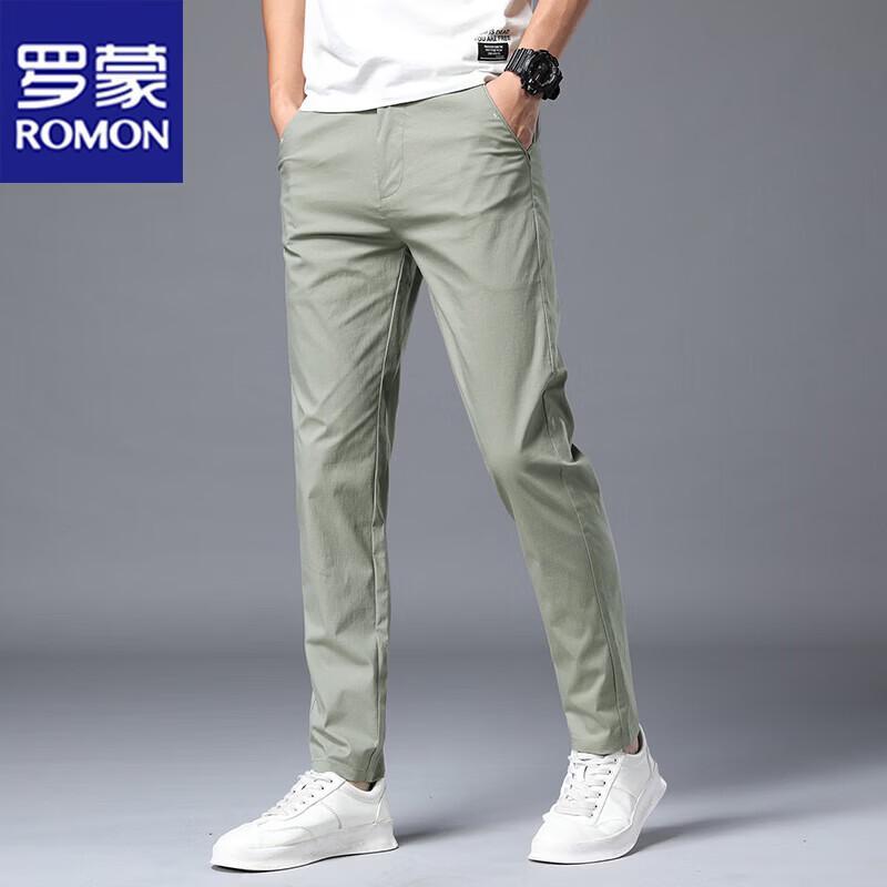 Romon Men s Summer Ice-Cool Breathable Straight-Leg Casual Pants 38