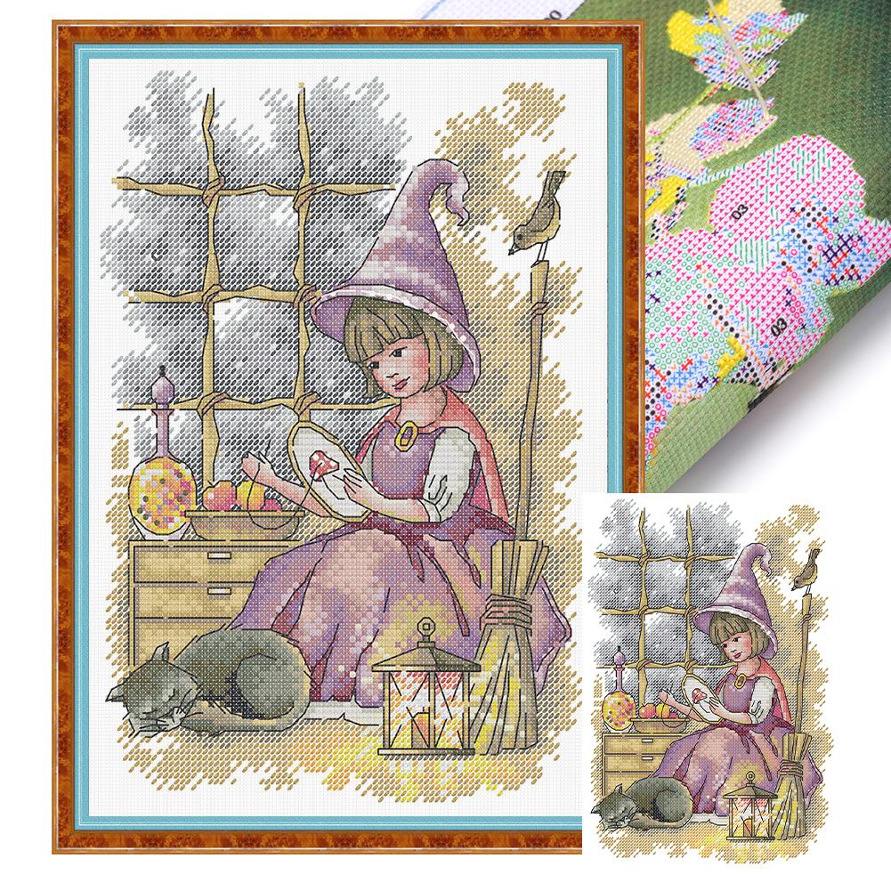 

Figure Partial 14CT DIY Stamped Needlework Embroidery Kit Printed Cross-Stitch Kits for Beginners Adults Home Wall Decor