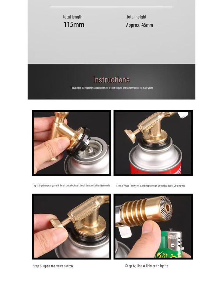 Manual Ignition Flame Torch for Outdoor BBQ and Picnics