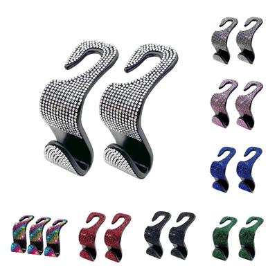 Bling Vehicle Seat Headrest Hook Front Seat, Car Hook Bling Automotive Hangers for Purse, Bag, Handbag, Grocery, Car Accessories