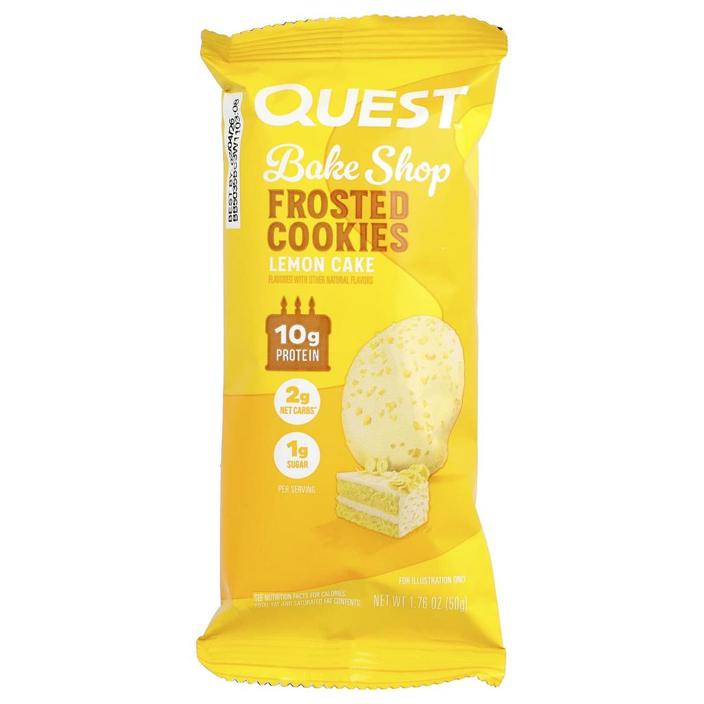 Quest Nutrition, Bake Shop Frosted Cookies, Lemon Cake, 8 Packs, 50g (1.76oz) Each