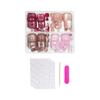 Press On Toenails Cats Eye Fake Toenails Short Square False Nail with Design Full Cover Acrylic Stick On Toenails 96Pcs