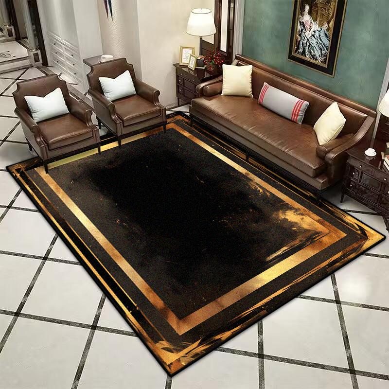

Luxury Gold Washable Carpet Non Slip Large Rugs for Living Room Bedroom Easy Clean Bath Mat Home Decor 60x90cm