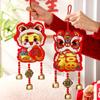 Handmade 2025 Blessing Character Pendant With Bell Good Fortune Fabric Bags  New Year