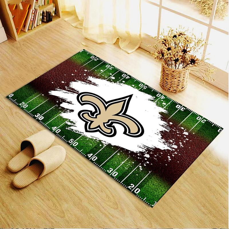 New Orleans Saints Logo Teppich für Wohnzimmer Schlafzimmer Zuhause Sofadekoration, Kinderspiel rutschfeste Bodenmatte