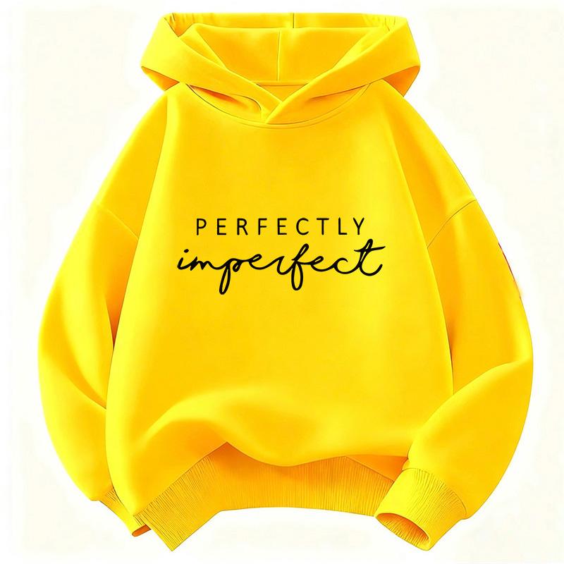 Perfekt unvollkommen Buchdruck Hoodie Y2k Kinder Sweatshirt Kapuzenpullover Lässige Hoodies für Jungen Mädchen Kleidung