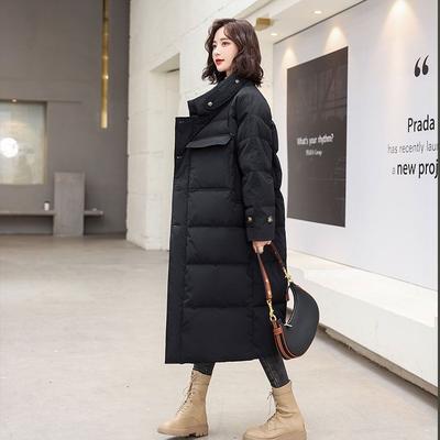 Down Jacket Women's Winter Mid-length Korean Style Thickened Cotton Coat Niche Design Loose Over-the-knee Jacket