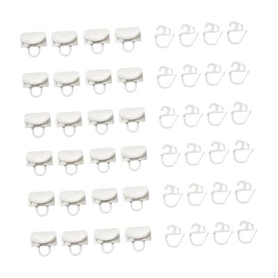 24Pcs Curtain Track Hooks, Hook and Glider Hanging Drapery Hooks for Shower Window