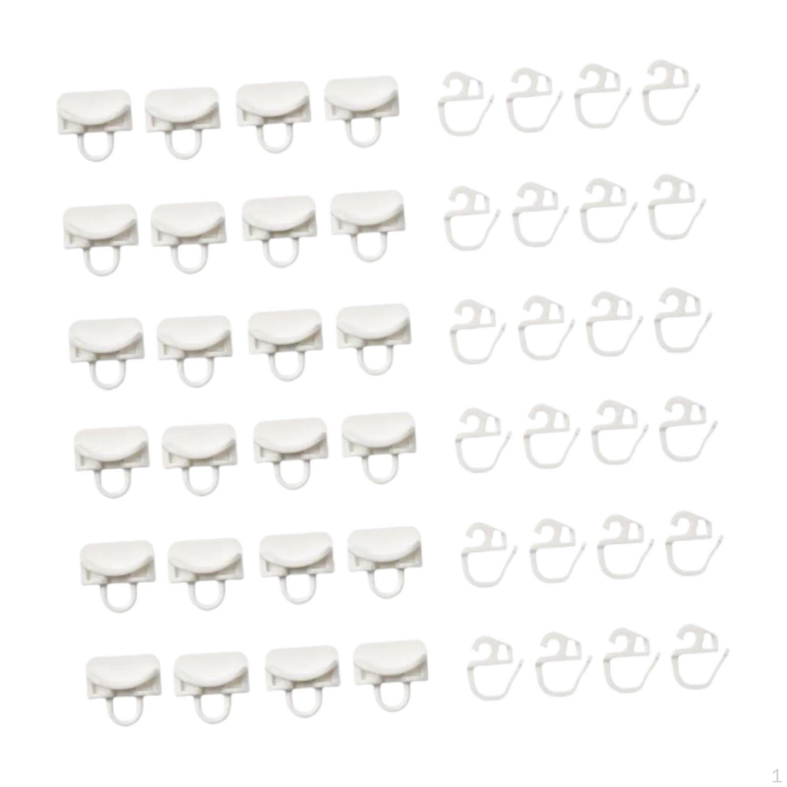 

24 шт. Крючки для шторной направляющей, Крючки и глайдеры для подвешивания штор для душа, окна