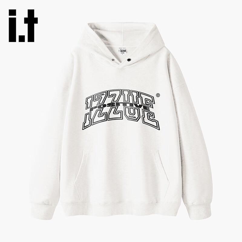 Izzue Unisex American Style Letter Print Hooded Sweatshirt