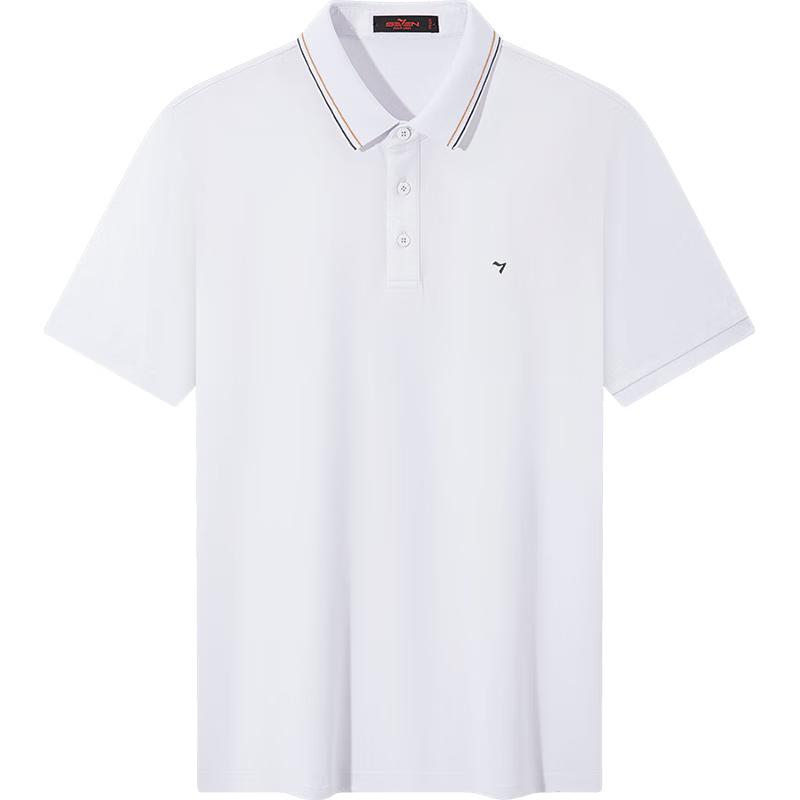 SEVEN Men s Antibacterial & Anti-mite Short Sleeve Polo Shirt XL белый
