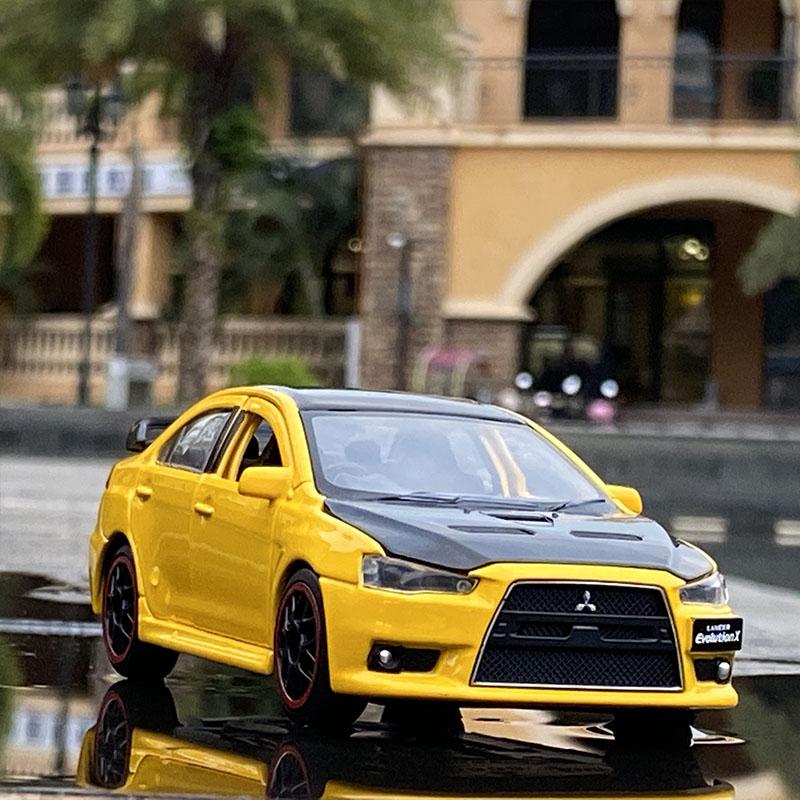 1:32 Mitsubishis JDM Lancer Evo X Open Door With Sound and Light Alloy Toy Car Model Ornaments For Children Gifts