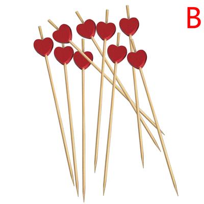 100 Teile/beutel Herz Bambus Essen Picks Buffet Cupcake Obst Gabel Kuchen Dessert Sticks
