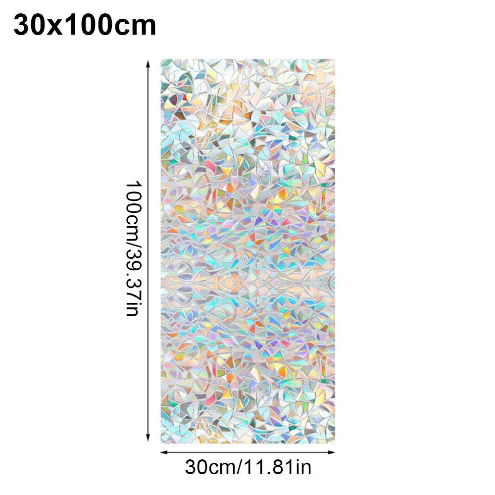 1 Rolle 30/40/50/60cm Fensterfolie Milchglas Sichtschutzaufkleber Duschfenster Regenbogen Dekoration