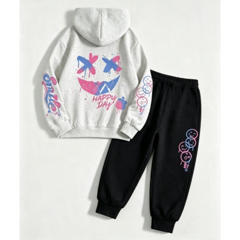 Fashion Letter Happy Day Graffiti Print Kids Hoodie Street Hip Hop Hoody Fashion Hoodies Vintage Boy's Girl Clothes