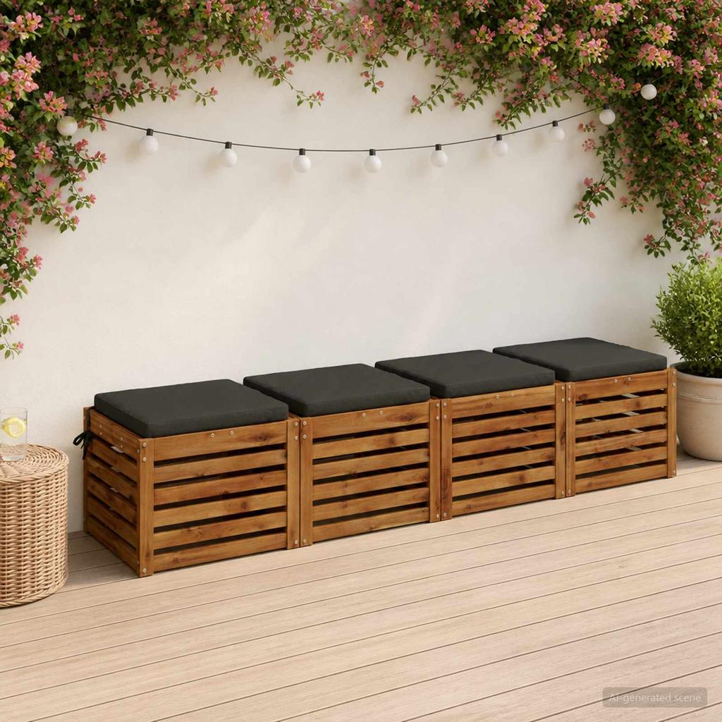 4 piece seat cushions SOEST 4 pcs. 100percent  Polyester Anthracite