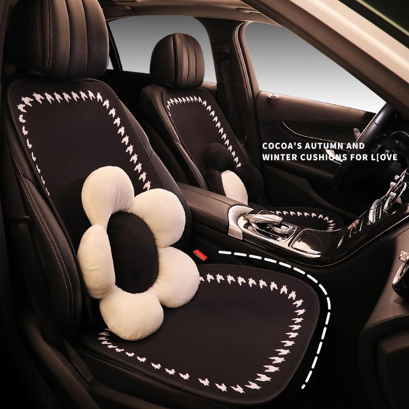 Geely Car Seat Cushion: Plush Winter Houndstooth Border for Xingrui, Xingyue L, Binyue, Binrui