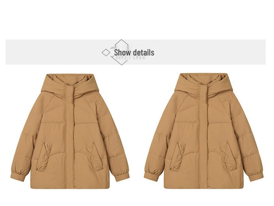 Women's 2024 Fashionable Loose Fit Hooded Down Jacket