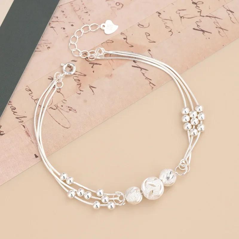 925 Silver Bracelets Heart Shaped Partial Pearls Knots Bracelet for Women Fashion Charm Bracelet Original Party Jewelry
