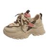 Fashion Double Mesh Breathable Non-slip Dad Shoes Women's 2025 Spring New Middle Heel Soft Sole Wide Foot Casual Thick Sole Sports Shoes