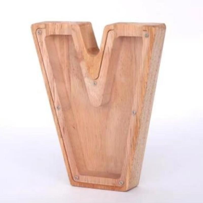 Wooden Letters Piggy Bank DIY Creativity Coin Banknotes Children's Money Box Funny Money Organizer Storage Box Home Decors