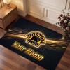Tappeto in Cristallo Vellutato Personalizzato Boston Bruins, Tappeto Morbido Antiscivolo con Testo Nome Personalizzato per Soggiorno Camera da Letto